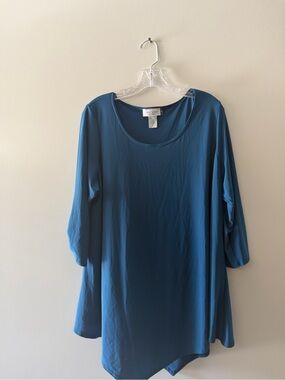 Star Vixen Blue Scoop Neck Tunic Top